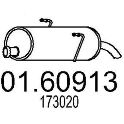 Abbildung von MTS 01.60913 Endschalldämpfer 770 PEUGEOT: 206 Schrägheck
