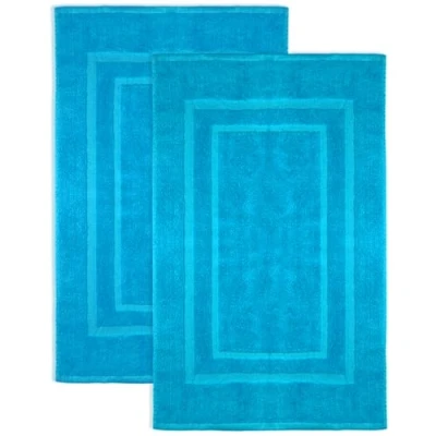 Abbildung von Badematte 800gsm NatureMark, strapazierfähig, Baumwolle, rechteckig, 2 tlg., Duschmatte Duschvorleger, Premium Qualität, 50x80cm, Türkis