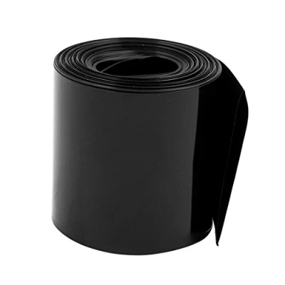 Abbildung von sourcing map Batteriefolie PVC Schrumpfschlauch 55mm Flache Breite für Batterie 3,1m Lang Blau