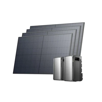 Abbildung von ECOFLOW STREAM Ultra und AC Pro 3,84kWh, Balkonkraftwerk mit Speicher 2080W, Komplettset 4x 520W Solarpanel, 2300W Dual AC, bis zu 11,52kWh Kapazität, Smart AI, Plug&amp;Play