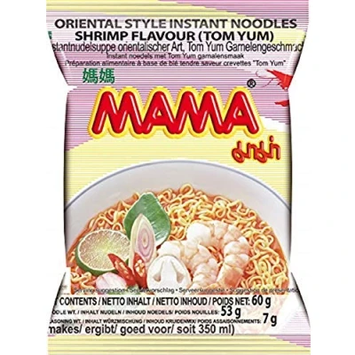 Abbildung von MAMA Instantnudeln Tom Yum mit Shrimpsgeschmack Instantnudelsuppe orientalischer Art Authentisch thailändisch kochen 24 x 60 g (24er Pack)
