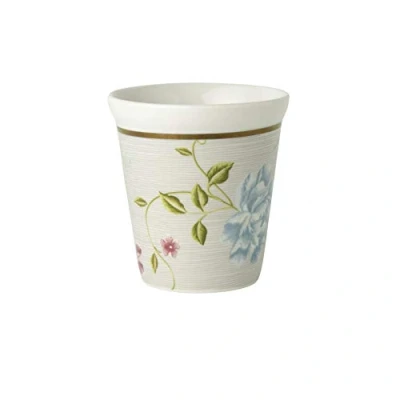 Abbildung von Laura Ashley Becher ohne Henkel Cobblestone Pinstripe Porzellan Weiss/Multicolor/Florales Muster Volumen: 240ml Spülmaschinengeeignet