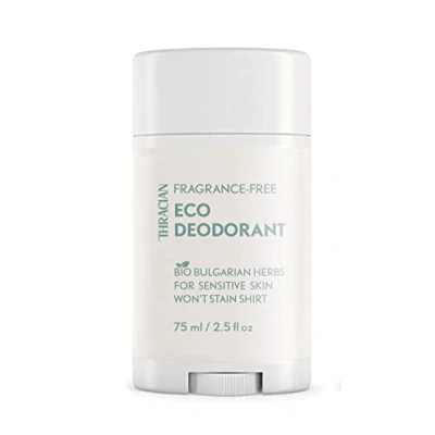 Abbildung von Thracian™ Parfümfreies Öko Deodorant mit Zinkoxid, für empfindliche Haut, frei von Aluminium, Backpulver, Alkohol, ohne Zusatz Duftstoffen, 75 ml