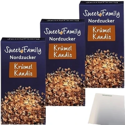 Abbildung von Nordzucker Krümel Kandis braun mit angenehmer Karamellnote 3er Pack (3x500g Packung) + usy Block