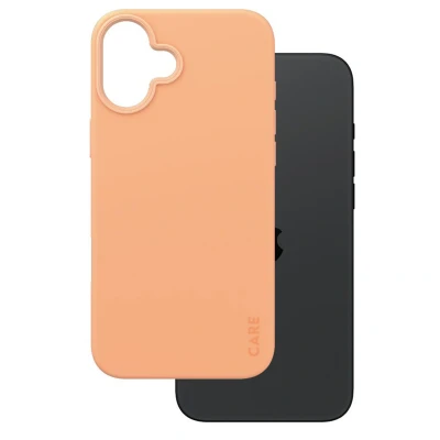Abbildung von Apple iPhone 16 Plus Hülle MagSafe Silikon PanzerGlass Hard Case/Backcover Handyhülle Orange Shockproof/Stoßfest