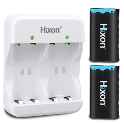 Abbildung von Hixon Xbox One Controller Akku 2500 mAh, Wiederaufladbare NI MH Batterien mit Dual Kanal Ladegerät für S/Xbox X/Xbox Elite/Xbox (2*Batterie+1*Ladegerät)