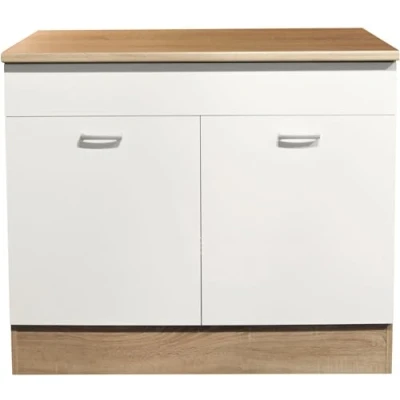 Abbildung von freiraum Spülenunterschrank Ailina in Sonoma Eiche / wei 100x90x60 (BxHxT)