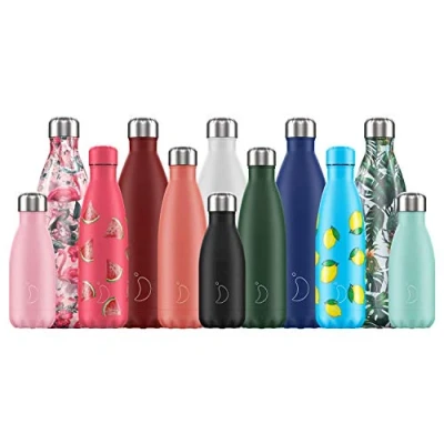 Abbildung von Chillys Edelstahl Flasche mit Glitter, Weiß, 500 ml
