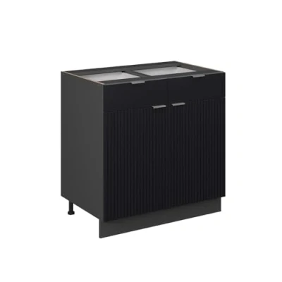 Abbildung von Vicco Küchenschränke Fame Line, Schwarz gestreift, 80 cm ohne Arbeitsplatte