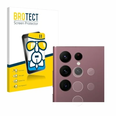 Abbildung von BROTECT Schutzglas für Samsung Galaxy S22 Ultra 5G Enterprise Edition (NUR Kameraschutz) Schutzfolie Panzer Folie Glas [Extrem Kratzfest 9H,
