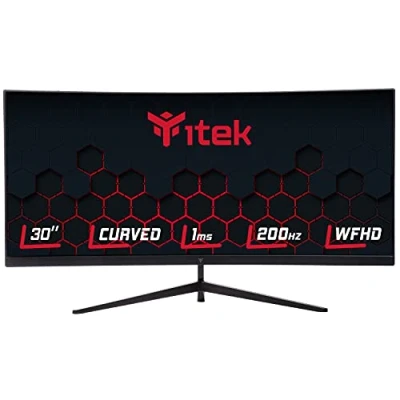 Abbildung von iTek Monitor GGC 30&quot; Curved R1800, WFHD 2560x1080 UltraWide, VA, 200Hz, 21:9, 1ms MPRT, 3xHDMI, DP, Audio, HDR Ready, Adapt Sync, Schwarz