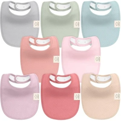 Abbildung von 8er Pack Bio Baby Lätzchen Mädchen und Jungen Baumwolle, Sabberlätzchen zum Zahnen, Weich Saugfähig Babylätzchen Abwaschbar for Säuglinge Kleinkinder (Muted Pastel)