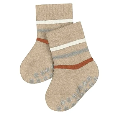 Abbildung von Falke BABY Multi Stripe Silicone NUBS Improved GRIP Socken Sand mel für Kinder, Größe: 74/80,