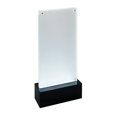 Abbildung von SIGEL TA424 Beleuchtbarer LED Tischaufsteller für DIN lang, glasklar/schwarz, Acryl