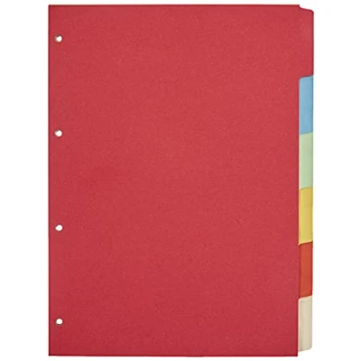 Abbildung von Kangaro Karton Register DIN A4 blanko beschreibbar. 180 g/m² Manilla recycelter Karton. 6 teilig