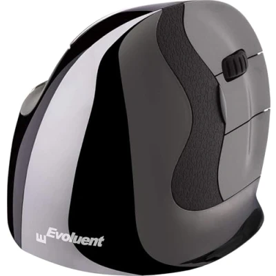 Abbildung von Evoluent VMDL VerticalMouse D Große rechte ergonomische Maus mit kabellosem USB Anschluss VMDLW, Schwarz, Silber, Grau