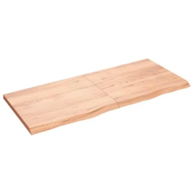 Abbildung von vidaXL Wandregal, Holzregal Regal Handgefertigt mit Baumkante, Wandboard Regalbrett Scharnierdesign, Bücherregal Hängeregal, Hellbraun 140x60x(2 4) cm Massivholz Eiche Behandelt