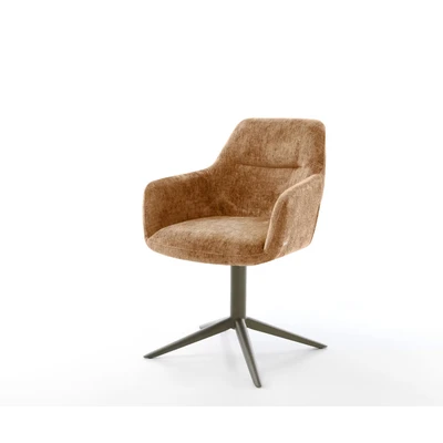 Abbildung von Drehstuhl Pejo Flex Chenille Rost Fußkreuz Effektfinish Titan 360 drehbar Wippfunktion