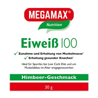 Abbildung von MEGAMAX Einzelportion Eiweiss 100 HIMBEER 30 g