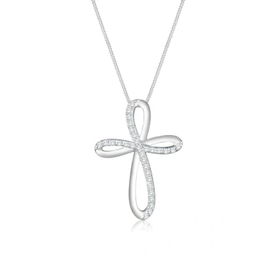 Abbildung von Elli Kreuz Zirkonia Religion Kommunion Halskette, Damen, Größe: 45, Silber