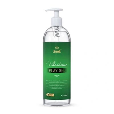 Abbildung von Vibratissimo Play Gel vegan 1000 ml I Gleitmittel ohne tierische Inhaltsstoffe Wasserbasierte Gleitgele Lubricant für Silikon Toys &amp; Latexkondome geeignet water based lubrication