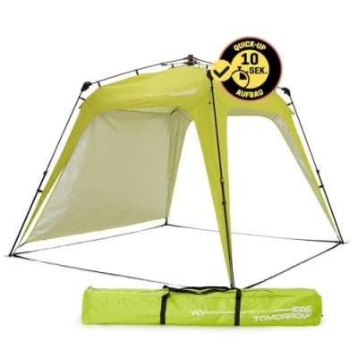 Abbildung von Lumaland Pavillon Pop up Faltpavillon 10 Sek. Quick Aufbau, 2,5 x 2,5m Camping Partyzelt Zelt robust wasserdicht