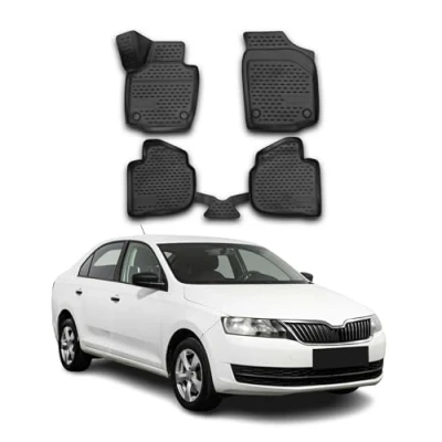 Abbildung von OMAC 6609444 Fußmattensatz Gummi, TPE (thermoplastischer Elastomer) 4 schwarz SKODA: Rapid Spaceback, Schrägheck