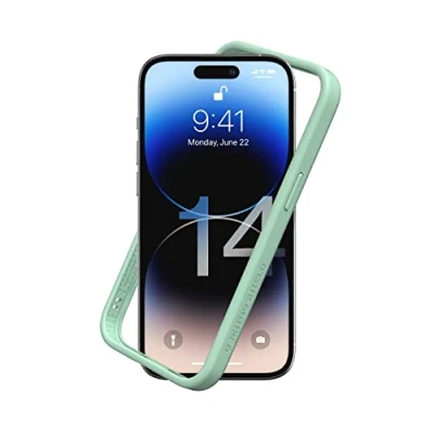 Abbildung von RhinoShield Bumper Case kompatibel mit [iPhone 14 Pro] CrashGuard NX Stoßdämpfende Schutzhülle im schlanken Design 3.5 Meter Fallschutz Minzgrün