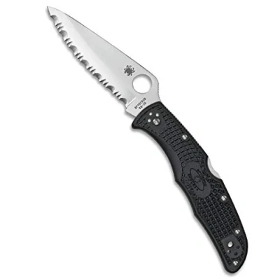 Abbildung von Spyderco Unisex Erwachsene, Taschenmesser, Endura 4 Lockback, Klinge: 9.5 cm, schwarz, Klappmesser, Wellenschliff, Taschenclip, Mehrfarbig, normal, 000968