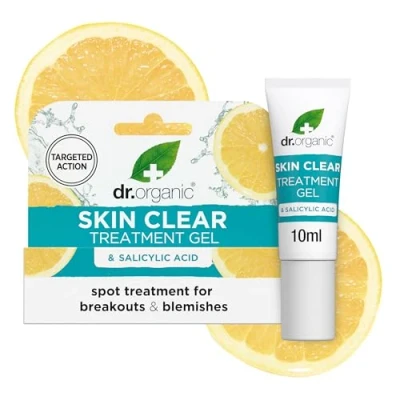 Abbildung von Dr. Organic Skin Clear 5 in 1 Behandlungsgel, Minimiert Flecken &amp; Reduziert Rötungen, Salicylsäure, Fettige Haut, natürlich, vegan, tierversuchsfrei, paraben und SLS frei, biologisch, 10ml