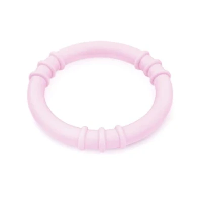 Abbildung von ARK® Grabber Baby Beißring texturiert für zahnende Babys ab einem Alter von 6 Monaten inkl. ATC Pflegeanleitung Kiefermotorik, Beißblock, Kauen, Zahnen (pink)