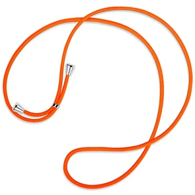 Abbildung von mtb more energy® Ersatz Band für Handykette Neon Orange inklusive Endkappen (Silber) hochwertige Austausch Kordel Seil Kette