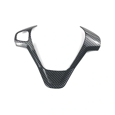 Abbildung von MKVAXR ABS Chrom Kohlefaser Lenkradabdeckung mit Paillettenbesatz, for Ford, Fiesta, MK7 20092017, Ecosport 20122017 Lenkrad Dekorationsaufkleber(B Type Carbon Fiber)