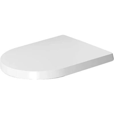Abbildung von Duravit WC Sitz ME by Starck Compact, Toilettendeckel aus Urea Duroplast, Klodeckel mit Edelstahl Scharnieren, Weiß, Länge: 43,8 cm (verkürzte Version)