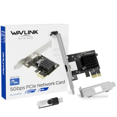 Abbildung von WAVLINK 5G Base T PCIe Netzwerkkarte, 5000/2500/1000Mbps PCI Express Ethernet Adapter mit RTL8126, NIC für Windows 11/10/8/8.1/7 &amp; Linux Low Profile Bracket