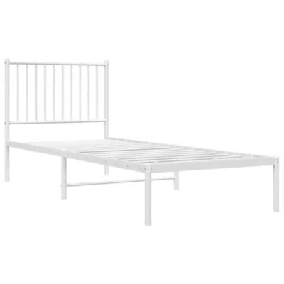 Abbildung von vidaXL Bett Bettgestell mit Kopfteil Metall Weiß 80x200 cm