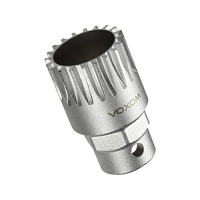 Abbildung von Voxom Innenlagerwerkzeug Aufsatz WKl26 Shimano Cartridge und ISIS kompatibel, CNC gefräst, 718000068 Werkzeuge, Silber, One Size