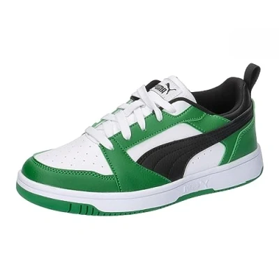 Abbildung von Puma Rebound V6 Lo Sneakers Kinder Schuhe White/Black/Archive Green Größe: 33