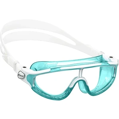 Abbildung von Cressi Baloo King Goggles Einscheibenbrille zum Schwimmen, Schwimmbad und Schnorcheln, Rosa/Weiß, 7/15 Jahre, Junior Unisex