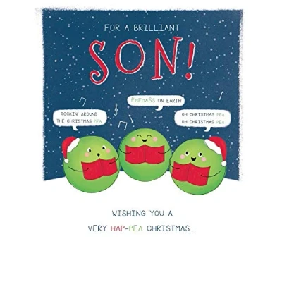 Abbildung von Humor Weihnachtskarte für den Sohn, 20,3 x 15,2 cm, Piccadilly Greetings