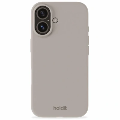 Abbildung von Apple iPhone 16 Hülle Silikon Holdit Hard Case/Backcover Handyhülle Braun