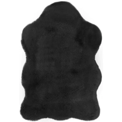 Abbildung von LUXOR living Kunstfell Coste Flauschiger Teppich Schlafzimmer ideal zur Verwendung als Bettvorleger gemütlicher Fellteppich Lammfell Imitat 55 x 80 cm anthrazit