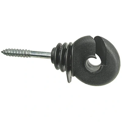 Abbildung von VOSS.farming 50x Ringisolator Classic, Kunststoff, schwarz, für Draht, Litze, Seil, Kordel, Band, bis 12mm Durchmesser, Anfangs , Strecken und Eckisolator
