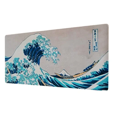 Abbildung von Grupo Erik Gaming Mauspad XXL Die Große Welle vor Kanagawa Mousepad rutschfest und Wasserabweisend Groß Mouse Pad Schreibtischunterlage PC Zubehör