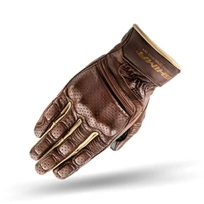 Abbildung von SHIMA Aviator Herren Leder Motorradhandschuhe Custom Sommer Motorrad handschuhe (S XXL, Braun), Größe XXL