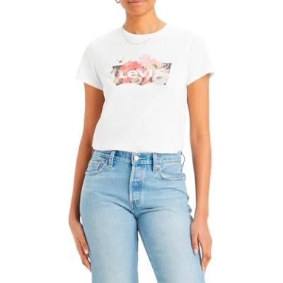 Abbildung von Levi&#039;s Damen The Perfect Tee T Shirt, FLORAL BW Fill Bright White, XS