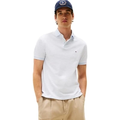 Abbildung von Tommy Hilfiger Herren Poloshirt Kurzarm 1985 Regular Fit, Mehrfarbig (Breezy Blue / White), XXL
