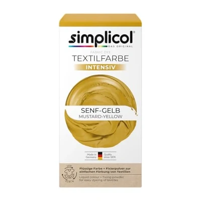 Abbildung von Simplicol Textilfarbe intensiv Senf Gelb Flüssigfarbe, Fixierer (1er P