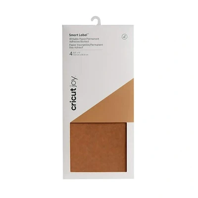 Abbildung von Cricut Joy Smart Labels Kraft Brown 14 cm x 30 cm 4er Pack