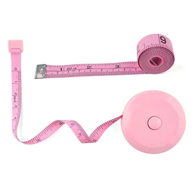 Abbildung von WINTAPE Maßband für Körper, weiches Nähen, Stoff, Schneider, Handwerk, Maßband, 1,5 m, rosa, doppelseitiges rosa